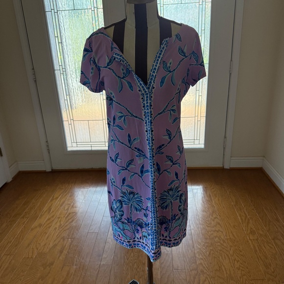 Lilly Pulitzer Sophiletta Shift Dress Cotton Size Medium Multicolor Short Sleeve - Picture 3 of 6